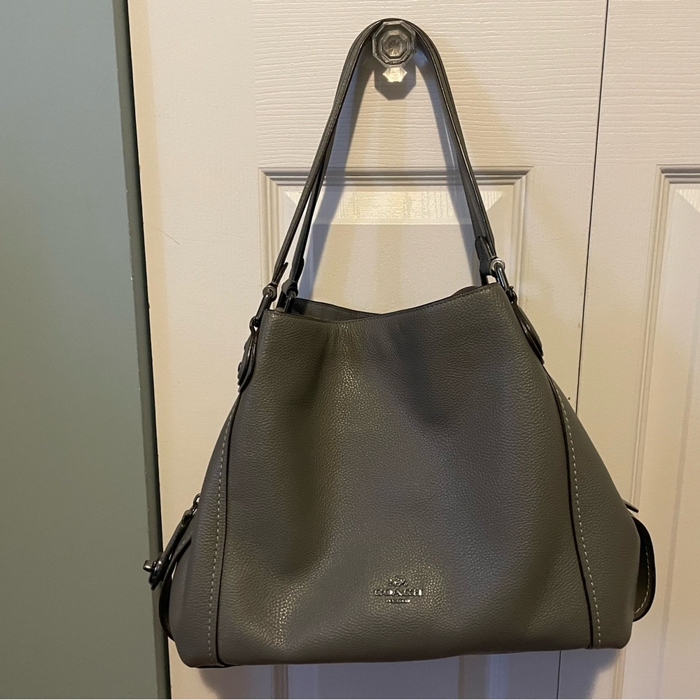 Coach Pebble Gray Leather Purse